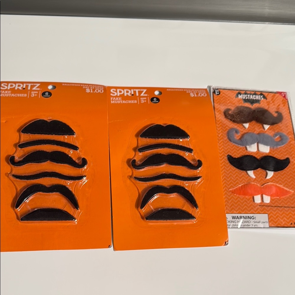 Spritz Fake Mustaches Set Halloween stache fun party